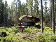 Ett flyttblock frn istiden som kallas fr prdiktstolen.