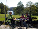 Frukost i strlande sol p Baldersns.